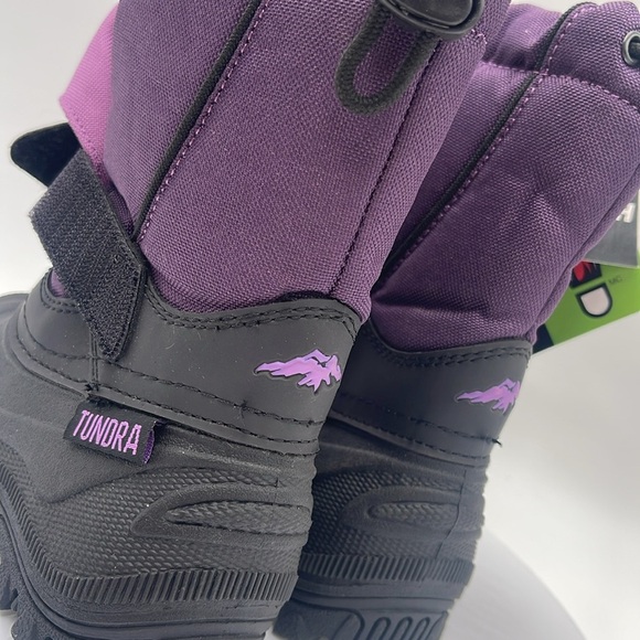 NWT Tundra Kids Thermal Snow Boots – Black/Purple Size 8 - Picture 14 of 15